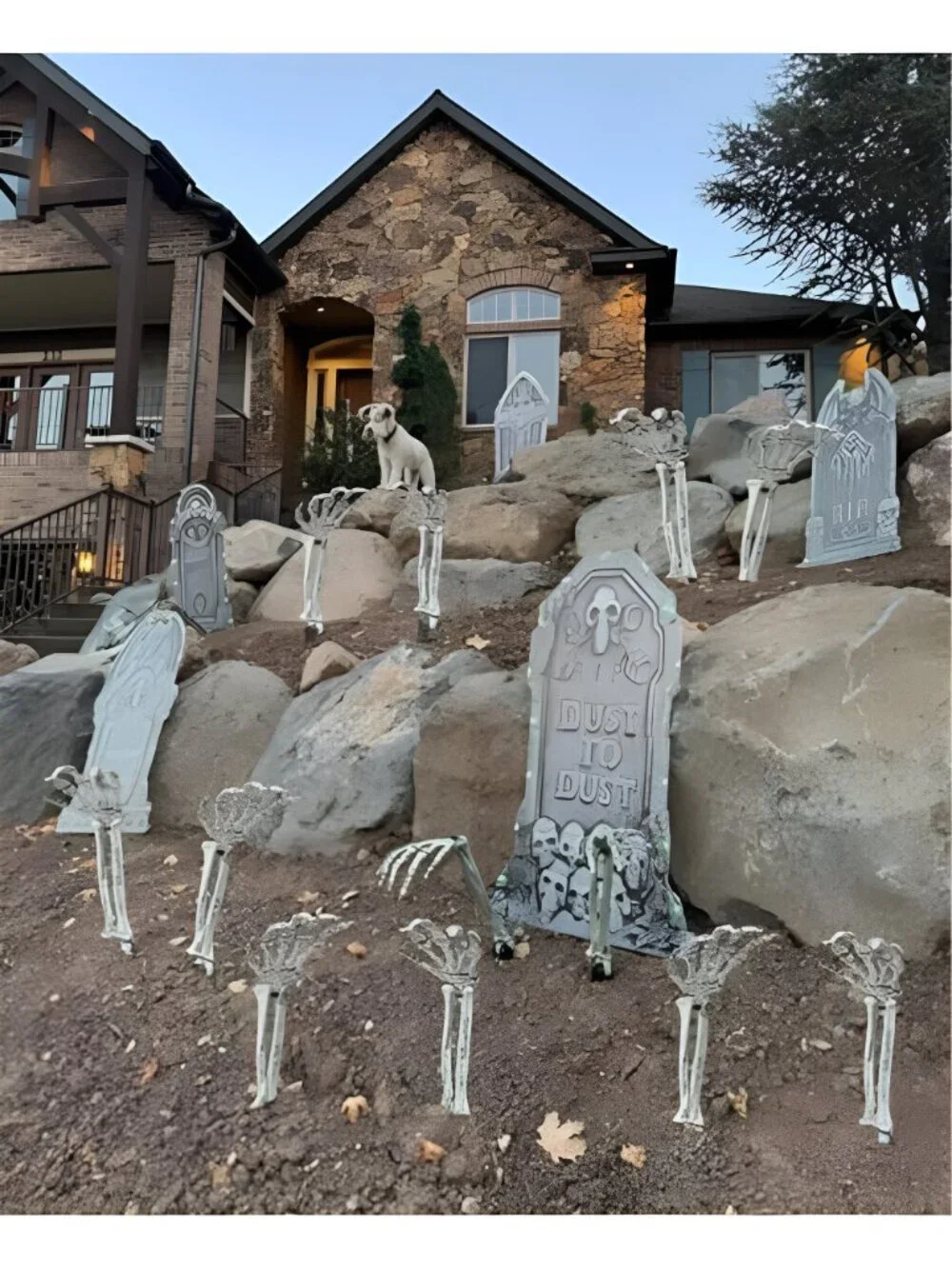 6PC Realistic Skeleton Arm Stakes Halloween Decorations for Lawn Stakes